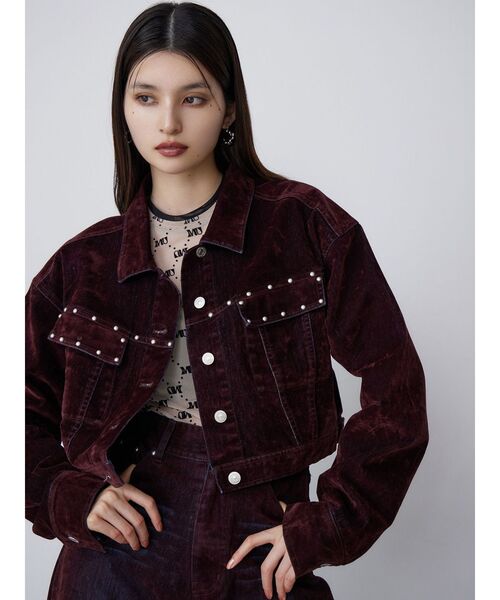 セットアップ対応】フロッキーデニムジャケット（デニムジャケット