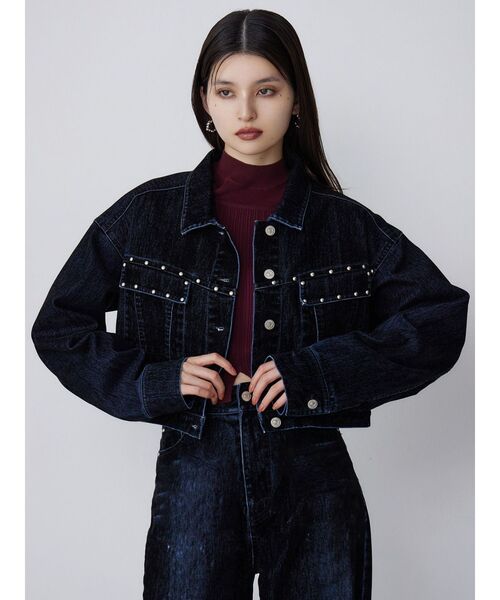 セール】【セットアップ対応】フロッキーデニムジャケット