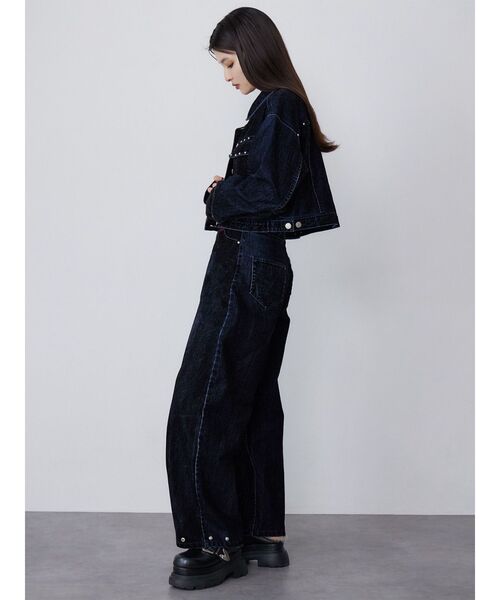 セットアップ対応】フロッキーデニムジャケット（デニムジャケット