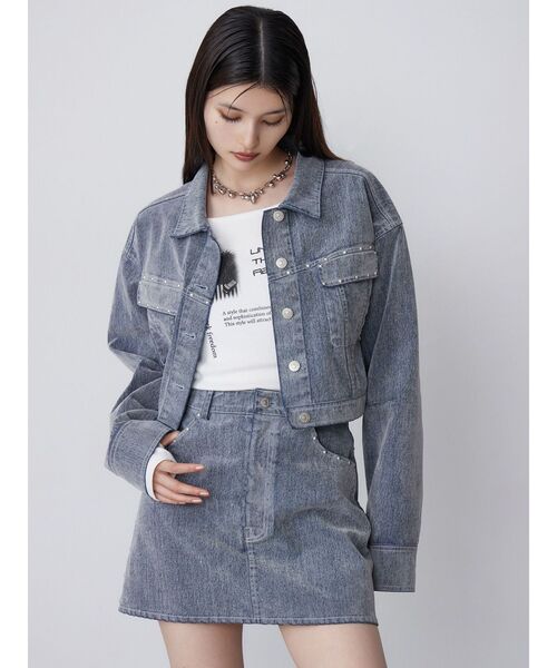 セール】【セットアップ対応】フロッキーデニムジャケット（デニム