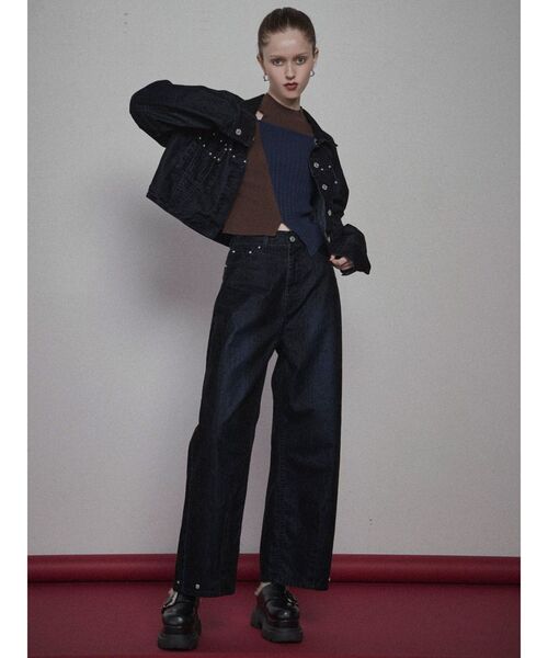 ムルーア セットアップ対応 フロッキーデニムジャケット セットアップ対応】フロッキーデニムジャケット（デニムジャケット