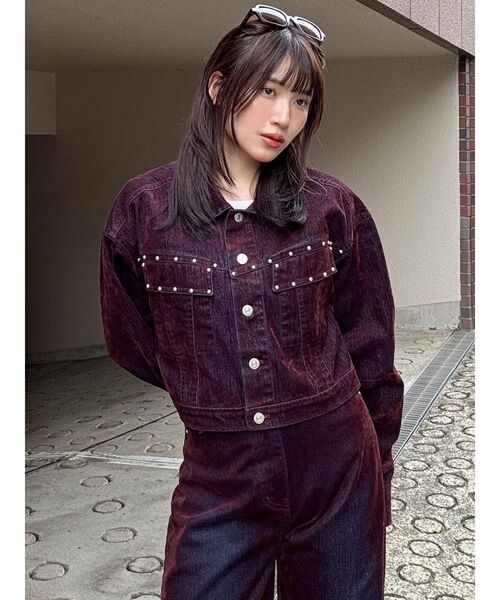 ムルーア セットアップ対応 フロッキーデニムジャケット セール】【セットアップ対応】フロッキーデニムジャケット