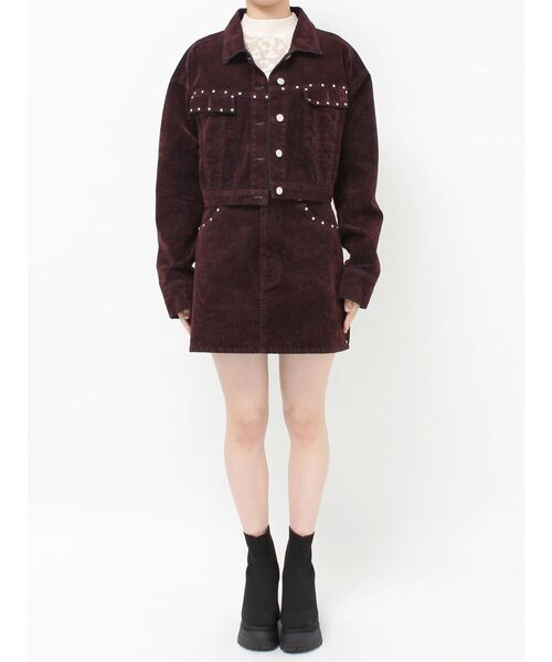 MURUA(ムルーア)の「【セットアップ対応】フロッキーデニムジャケット(デニムジャケット・レディース・グレー/ブラック/ボルドー・FREE)」の21枚目の写真