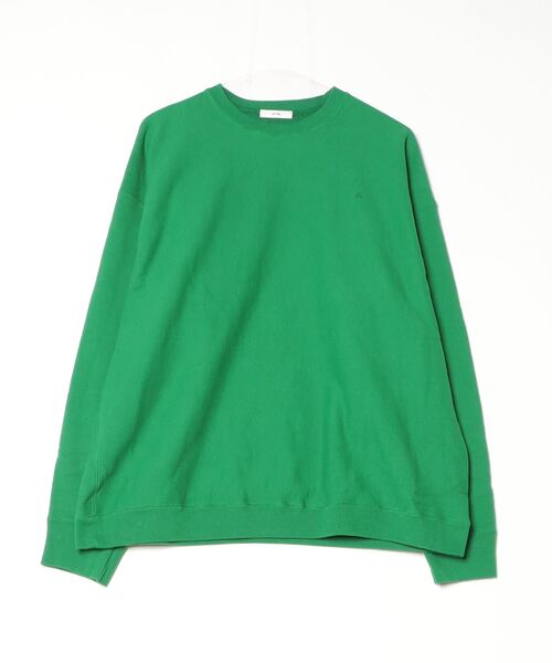 ATON（エイトン）の「【ATON】 NATURAL DYED URAKE OVERSIZED SWEAT SHIRT（スウェット・メンズ・ライトグレー/グリーン/チャコールグレー・6/4）」の3枚目の写真