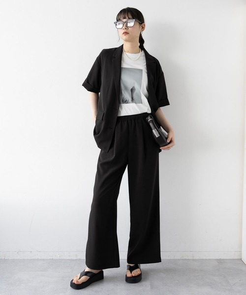 RAGEBLUE（レイジブルー）の「ハーフスリーブルーズジャケット/セットアップ対応（テーラードジャケット・レディース・ブラック/グレー系/ブラウン/イエロー系・FREE）」の12枚目の写真