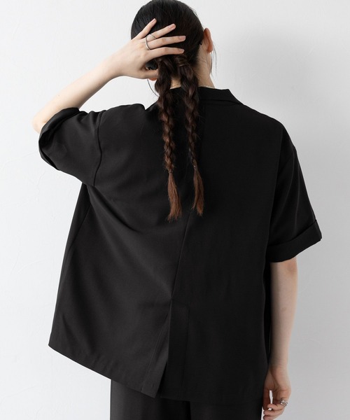 RAGEBLUE（レイジブルー）の「ハーフスリーブルーズジャケット/セットアップ対応（テーラードジャケット・レディース・ブラック/グレー系/ブラウン/イエロー系・FREE）」の9枚目の写真