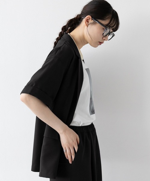 RAGEBLUE（レイジブルー）の「ハーフスリーブルーズジャケット/セットアップ対応（テーラードジャケット・レディース・ブラック/グレー系/ブラウン/イエロー系・FREE）」の8枚目の写真