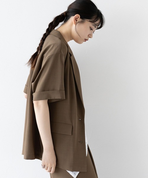 RAGEBLUE（レイジブルー）の「ハーフスリーブルーズジャケット/セットアップ対応（テーラードジャケット・レディース・ブラック/グレー系/ブラウン/イエロー系・FREE）」の18枚目の写真