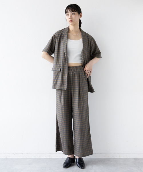 RAGEBLUE（レイジブルー）の「ハーフスリーブルーズジャケット/セットアップ対応（テーラードジャケット・レディース・ブラック/グレー系/ブラウン/イエロー系・FREE）」の5枚目の写真