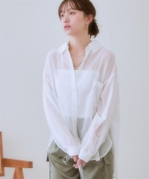 nissen | ロング丈シアーシャツ<大きいサイズ有>(シャツ/ブラウス)