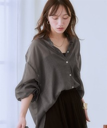 ロング丈シアーシャツ＜大きいサイズ有＞