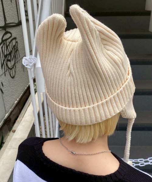 Candy Stripper（キャンディストリッパー）の「CND DEVIL ビーニー（ニットキャップ/ビーニー・レディース・アイボリー/ブラック・FREE）」の8枚目の写真