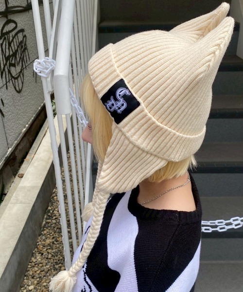 Candy Stripper（キャンディストリッパー）の「CND DEVIL ビーニー（ニットキャップ/ビーニー・レディース・アイボリー/ブラック・FREE）」の7枚目の写真
