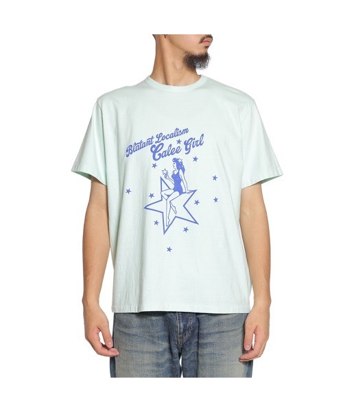 CALEE(キャリー)の「BINDER NECK CAL GIRL VINTAGE TEE(Tシャツ/カットソー・メンズ・ミント/ブラック/ホワイト・LARGE/MEDIUM/X-LARGE)」の1枚目の写真