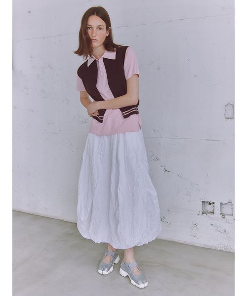 emmi(エミ)の「ワッシャーバルーンスカート(スカート・レディース・ライム/ブラック/オフホワイト・0/1)」の2枚目の写真