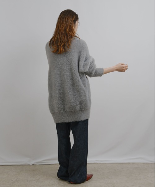 palm RICHE(ポームリシュ)の「フェザーヤーンカーディガン(カーディガン/ボレロ・レディース・サックスブルー/ブラック/オフホワイト/グレー/イエロー・M)」の8枚目の写真