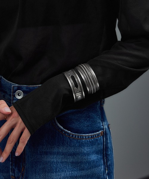 SALON adam et rope'（サロン アダム エ ロペ）の「【WEB限定】トリコットシアーロングTシャツ（Tシャツ/カットソー・レディース・ライトグレー/ブラック/オフホワイト・FREE）」の12枚目の写真