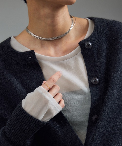 SALON adam et rope'（サロン アダム エ ロペ）の「【WEB限定】トリコットシアーロングTシャツ（Tシャツ/カットソー・レディース・ライトグレー/ブラック/オフホワイト・FREE）」の16枚目の写真