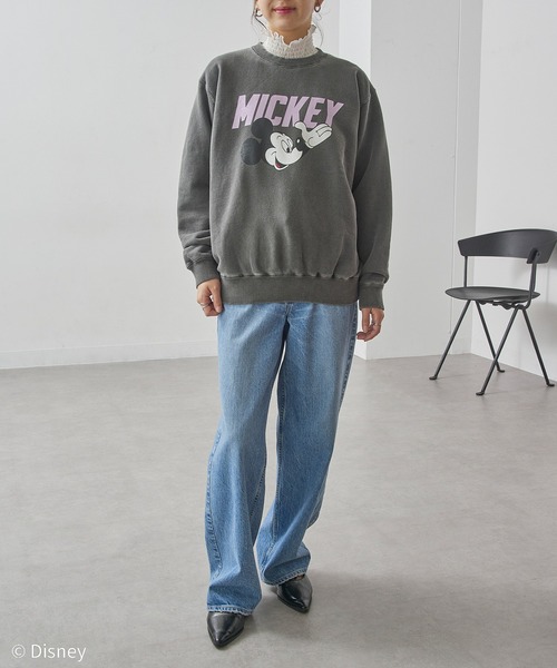 GOOD ROCK SPEED（グッドロックスピード）の「【GOOD ROCK SPEED】Disney / Mickey Mouse ミッキーマウス / ヴィンテージライク クルーネックスウェット（スウェット・レディース・イエロー/アッシュ/チャコールグレー・FREE）」の11枚目の写真