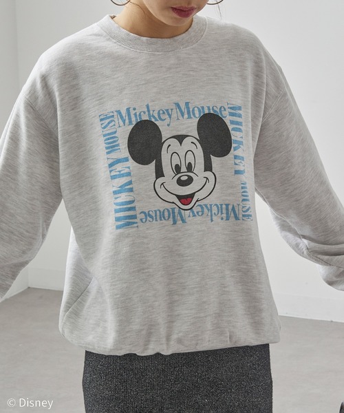GOOD ROCK SPEED（グッドロックスピード）の「【GOOD ROCK SPEED】Disney / Mickey Mouse ミッキーマウス / ヴィンテージライク クルーネックスウェット（スウェット・レディース・イエロー/アッシュ/チャコールグレー・FREE）」の18枚目の写真