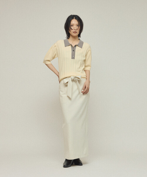 Firsthand（ファーストハンド）の「Firsthand/ファーストハンド ダブルクロス タイトスカート（スカート・レディース・ブラック/オフホワイト・S/M）」の3枚目の写真