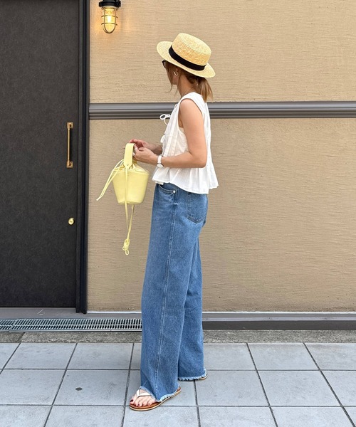 【早い者勝ち】値下げ‼️emmy ノーカラーフリンジデニムセットアップ サイズ F セール】フリンジデニムセットアップ（chiica original