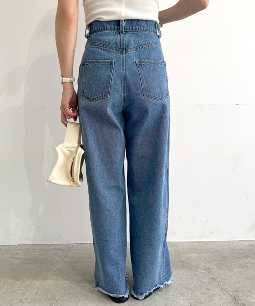 【早い者勝ち】値下げ‼️emmy ノーカラーフリンジデニムセットアップ サイズ F フリンジデニムセットアップ（chiica original）/ セット