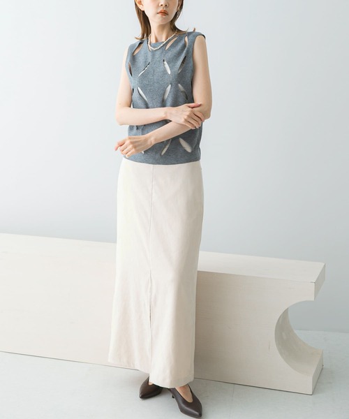 URBAN RESEARCH ROSSO WOMEN(アーバンリサーチ ロッソ)の「『別注』leinwande×ROSSO Flower Knitted Top(ニット/セーター・レディース・グレー/ホワイト・FREE)」の3枚目の写真