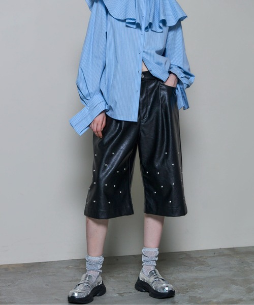 Studs Leather Shorts/スタッズレザーショートパンツ【MAISON SPECIAL