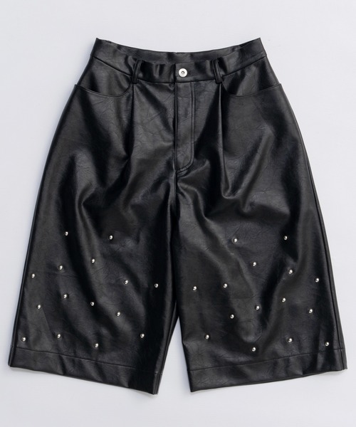 セール】Studs Leather Shorts/スタッズレザーショートパンツ【MAISON