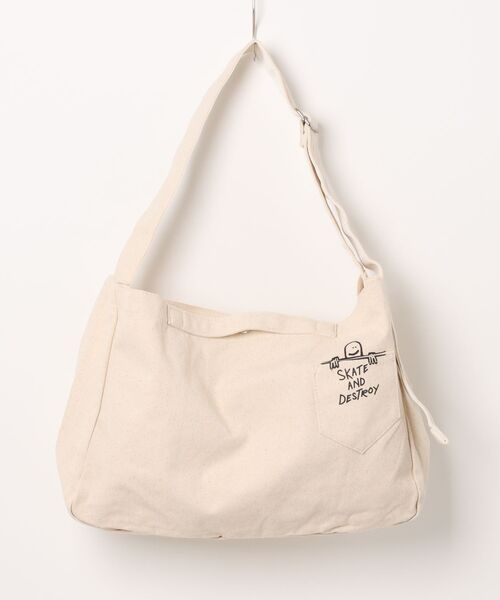 THRASHER(スラッシャー)の「【THRASHER/スラッシャー】Shoulder Bag 2WAY ショルダーバッグ ハンドバッグ キャンバス(ショルダーバッグ・メンズ・ブラック/オフホワイト・FREE)」の13枚目の写真