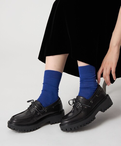 ODETTE E ODILE（オデットエオディール）の「レースアップモカシン フラット45↑（モカシン/デッキシューズ・レディース・ダークグレー/ブラック・22.5cm/23.5cm/23cm/24.5cm/24cm/25cm）」の20枚目の写真