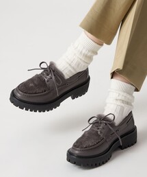 レースアップ　モカシンシューズ minia（ミニア）の「レースアップモカシンシューズ（モカシン/デッキ