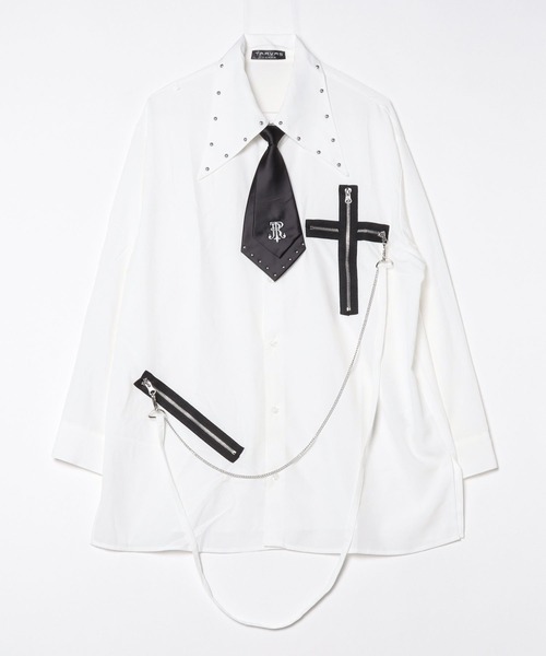 トラバストーキョー　テープ付きネクタイシャツ TRAVAS TOKYO/トラバス トーキョー』テープ付きネクタイシャツ（シャツ