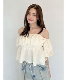 SNIDEL | オフショルフリルブラウス(シャツ/ブラウス)
