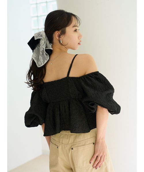 フリルカットブラウス　ブラック　スナイデル　snidel SNIDEL - snidel フリルブラウス ブラックの通販 by Ciel