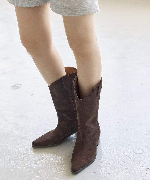 LE TALON(ルタロン)の「《追加2》3.5cmレザーウエスタンブーツ(ブーツ・レディース・キャメル/ブラウン・X-LARGE/LARGE/MEDIUM/SMALL/X-SMALL)」の3枚目の写真