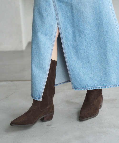 ブラウンレザーウエスタンブーツ　23、5センチ レザーウエスタンブーツ - Ample - Vin｜YAMADAYA STORE