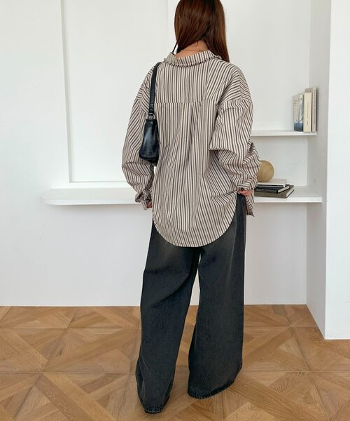 DISCOAT（ディスコート）の「【新色追加/ユニセックス】オーバーダイタックデニムワイドパンツ（デニムパンツ・レディース・インディゴブルー/ブラック・LARGE/MEDIUM/SMALL）」の10枚目の写真