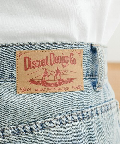 【新品・タグ付】DISCOAT オーバーダイタックデニムワイドパンツ 新色追加/ユニセックス】オーバーダイタックデニムワイドパンツ