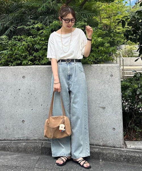 新色追加/ユニセックス】オーバーダイタックデニムワイドパンツ