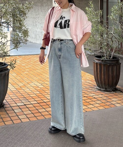 【新品・タグ付】DISCOAT オーバーダイタックデニムワイドパンツ 新色追加/ユニセックス】オーバーダイタックデニムワイドパンツ