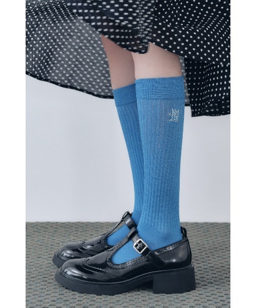 KEITA MARUYAMA（ケイタマルヤマ）の「【LILYBROWN×KEITA MARUYAMA】Logo lame rib ソックス（ソックス/靴下・レディース・ブルー/ブラウン・FREE）」の3枚目の写真