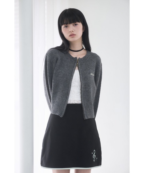 Fleece mini skirt/フリースバイカラーミニスカート（スカート