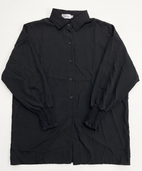cammie(キャミー)の「バックギャザーゆったりシャツ(シャツ/ブラウス・レディース・ホワイト/ブラック・LARGE/MEDIUM)」の13枚目の写真