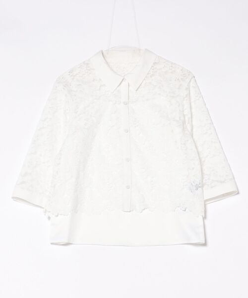 STRAWBERRY-FIELDS（ストロベリーフィールズ）の「レリーフレース_起毛レースシャツ（シャツ/ブラウス・レディース・オフホワイト/ブラック・2）」の14枚目の写真
