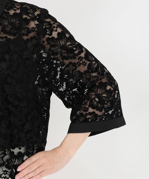 STRAWBERRY-FIELDS（ストロベリーフィールズ）の「レリーフレース_起毛レースシャツ（シャツ/ブラウス・レディース・オフホワイト/ブラック・2）」の10枚目の写真