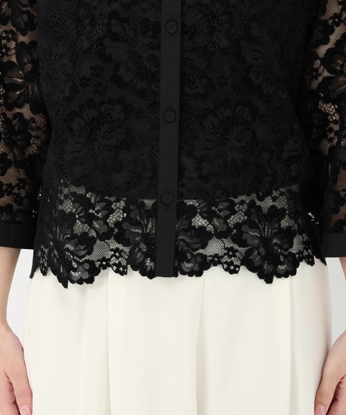 STRAWBERRY-FIELDS（ストロベリーフィールズ）の「レリーフレース_起毛レースシャツ（シャツ/ブラウス・レディース・オフホワイト/ブラック・2）」の11枚目の写真