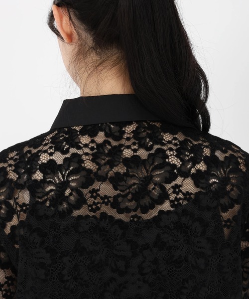 STRAWBERRY-FIELDS（ストロベリーフィールズ）の「レリーフレース_起毛レースシャツ（シャツ/ブラウス・レディース・オフホワイト/ブラック・2）」の9枚目の写真