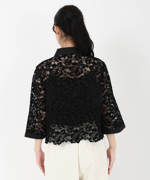 STRAWBERRY-FIELDS（ストロベリーフィールズ）の「レリーフレース_起毛レースシャツ（シャツ/ブラウス・レディース・オフホワイト/ブラック・2）」の7枚目の写真